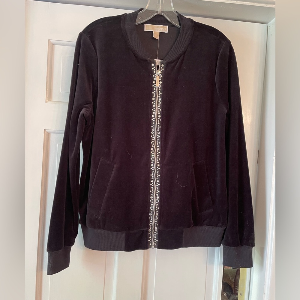 MICHAEL Michael Kors velvety plus zippered top- NWT - L